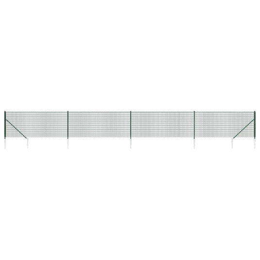 Vidaxl draadgaashek met grondankers 0,8x10 m groen