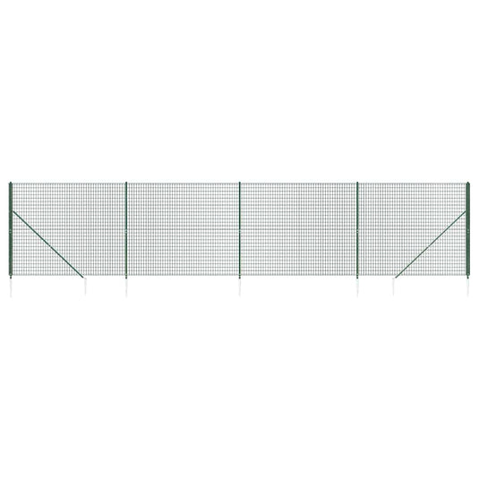 Vidaxl draadgaashek met grondankers 1,4x10 m groen