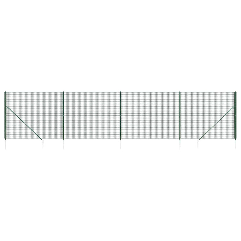 Load image into Gallery viewer, Vidaxl draadgaashek met grondankers 1,4x10 m groen
