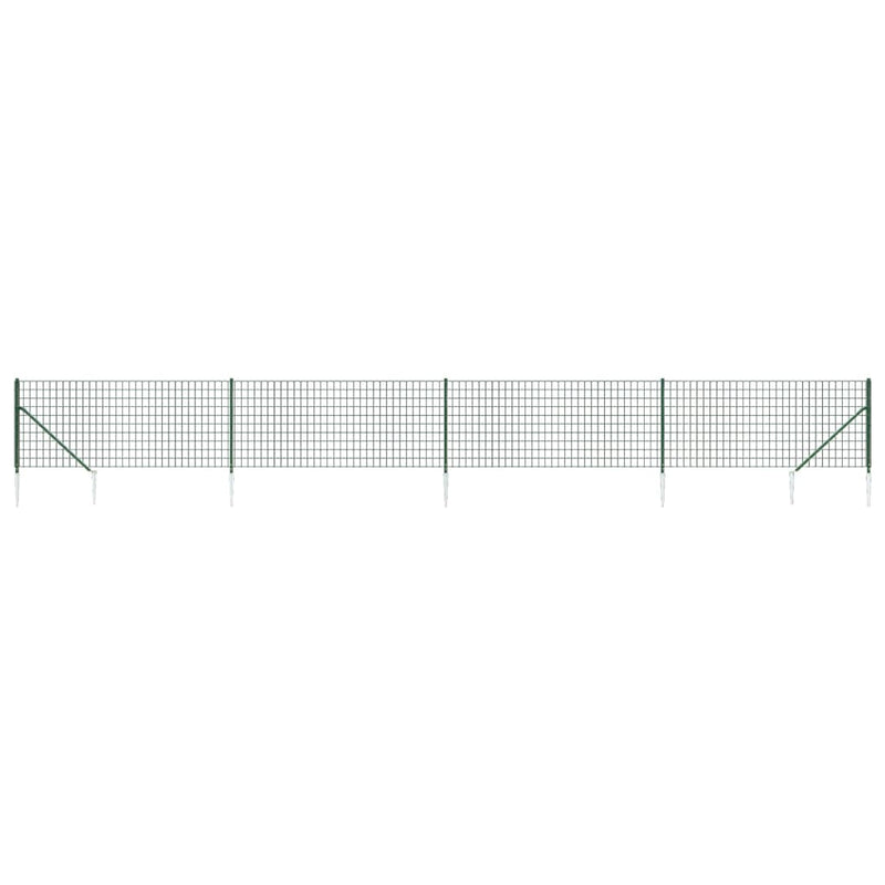 Load image into Gallery viewer, Vidaxl draadgaashek met grondankers 0,8x10 m groen
