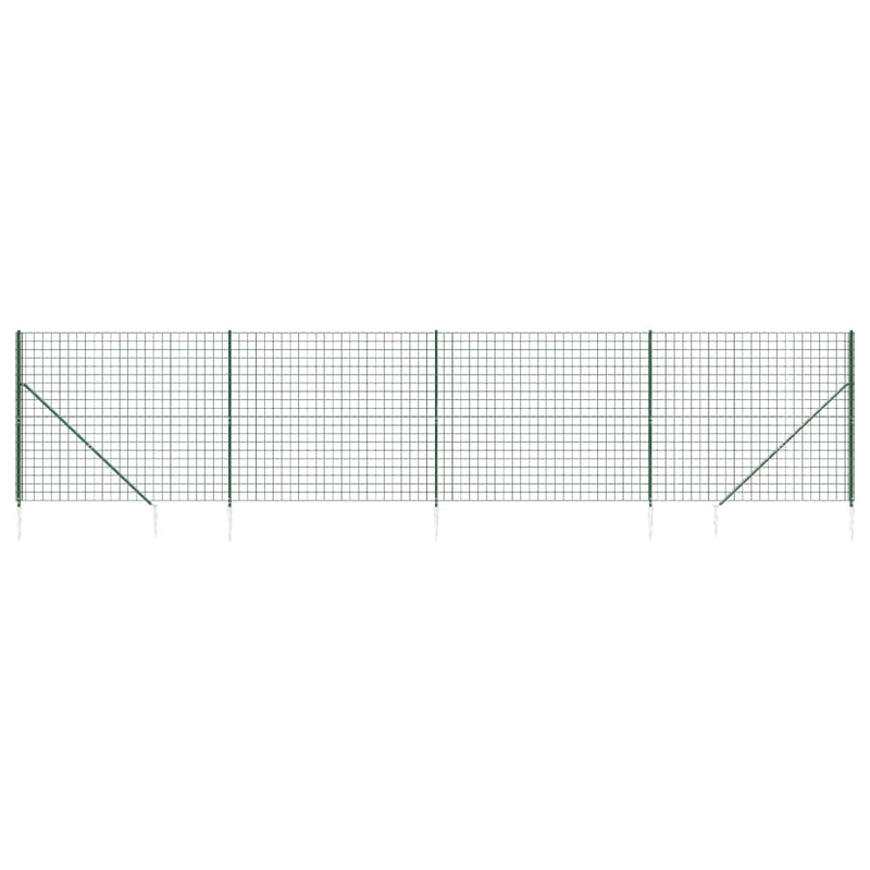 Load image into Gallery viewer, Vidaxl draadgaashek met grondankers 1,4x10 m groen
