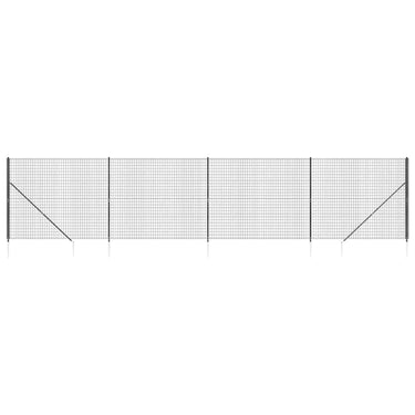 Vidaxl draadgaashek met grondankers 1,8x10 m antracietkleurig
