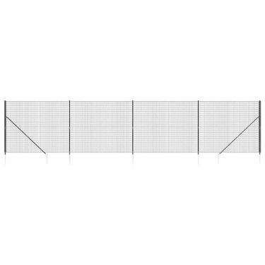 Vidaxl draadgaashek met grondankers 2x10 m antracietkleurig