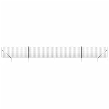 Vidaxl draadgaashek met grondankers 0,8x10 m antracietkleurig