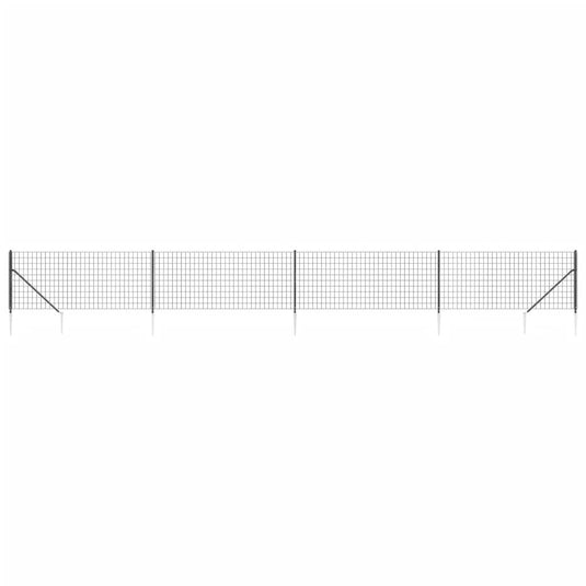 Vidaxl draadgaashek met grondankers 0,8x10 m antracietkleurig