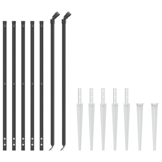 Vidaxl draadgaashek met grondankers 1x10 m antracietkleurig