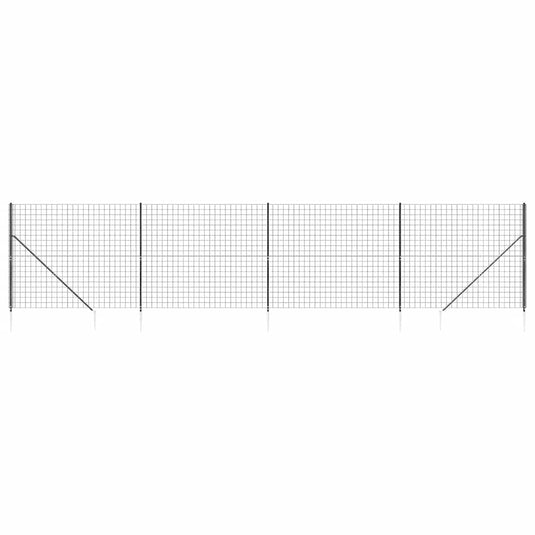 Vidaxl draadgaashek met grondankers 1,4x10 m antracietkleurig