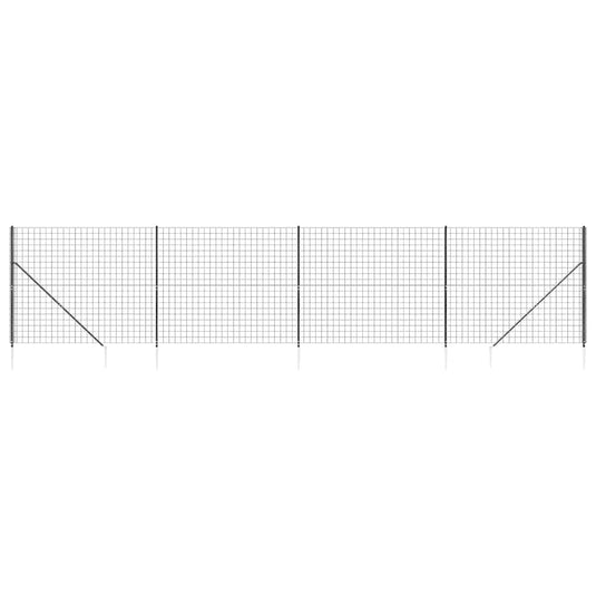 Vidaxl draadgaashek met grondankers 1,6x10 m antracietkleurig