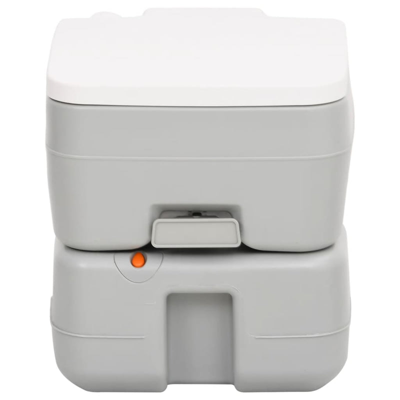 Load image into Gallery viewer, Vidaxl campingtoilet draagbaar 15+10 l hdpe grijs en wit

