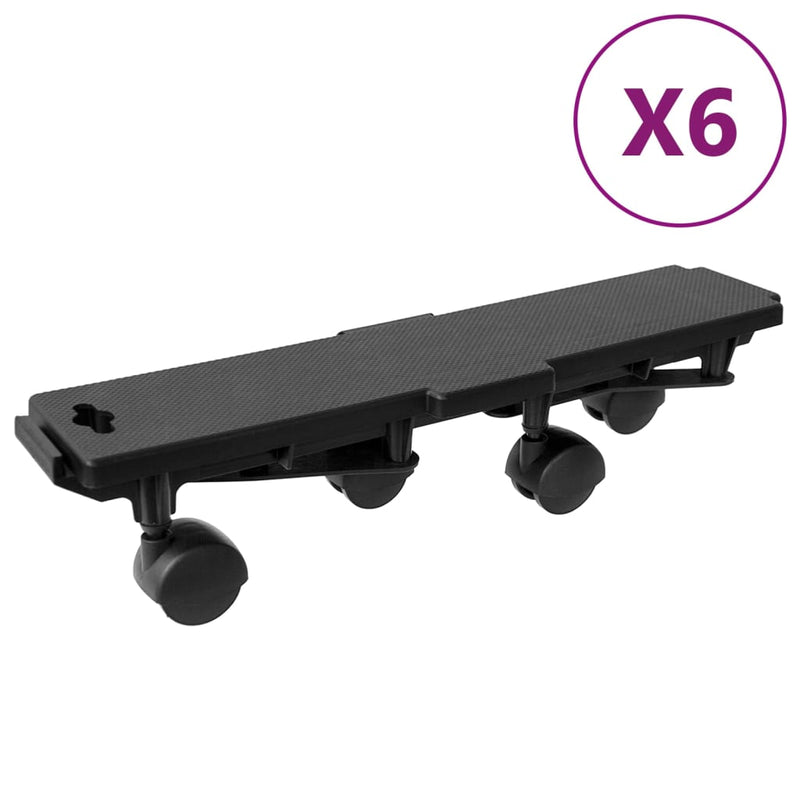 Load image into Gallery viewer, VidaXL Verhuishondjes met 4 wielen 6 st 170 kg polypropeen zwart

