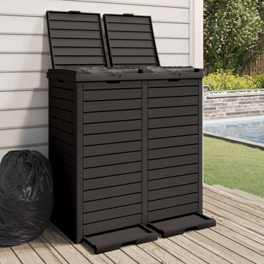 Vidaxl vuilnisbak voor tuin 78x41x86 cm polypropeen zwart