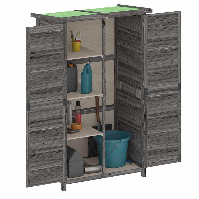 Load image into Gallery viewer, Vidaxl tuinschuur 83x57x140 cm massief grenenhout grijs
