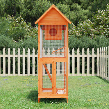 Vidaxl volière 60x58,5x160 cm massief grenenhout bruin