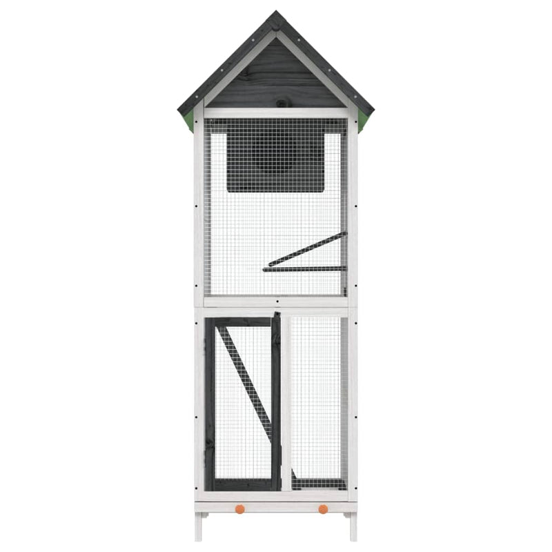 Load image into Gallery viewer, Vidaxl volière 60x58,5x160 cm massief grenenhout grijs
