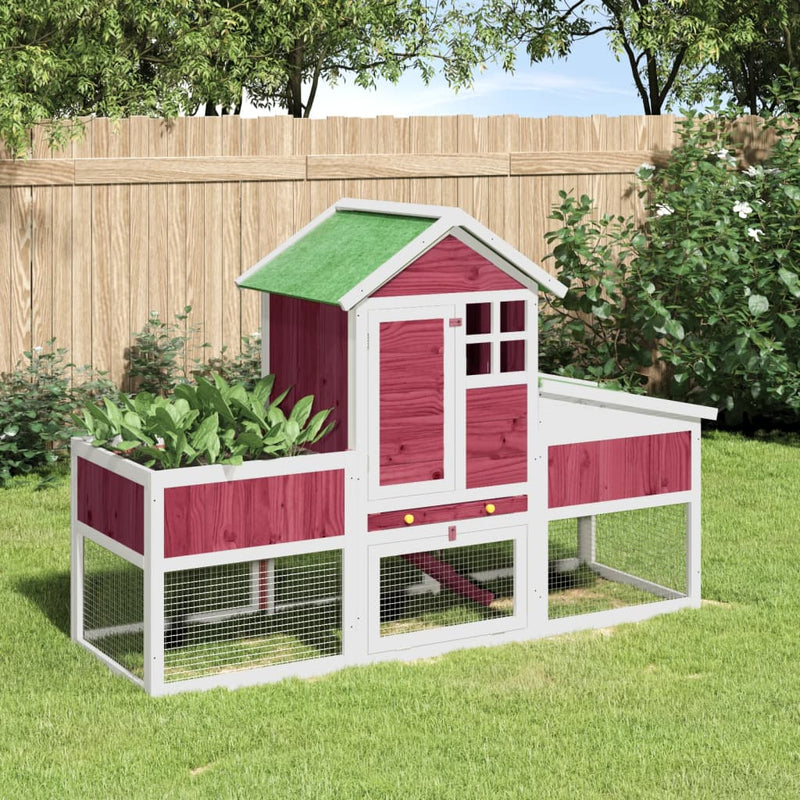 Load image into Gallery viewer, Vidaxl konijnenhok 170x63x113 cm massief grenenhout rood
