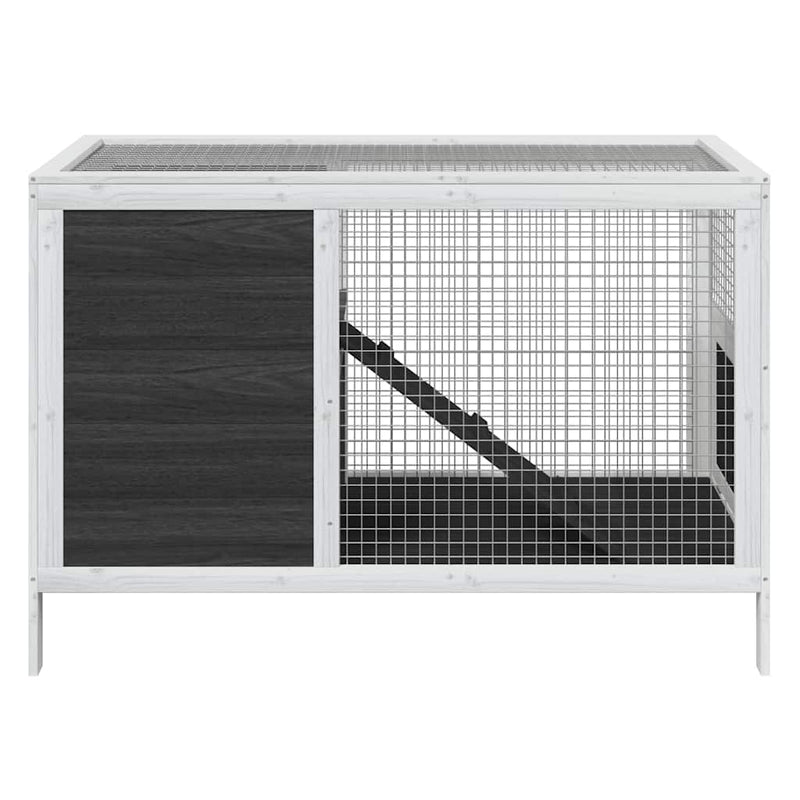 Load image into Gallery viewer, Vidaxl konijnenhok 103x44x69,5 cm massief grenenhout grijs

