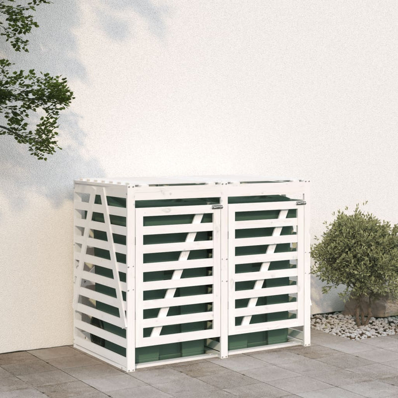 Load image into Gallery viewer, VidaXL Containerberging dubbel massief grenenhout wit
