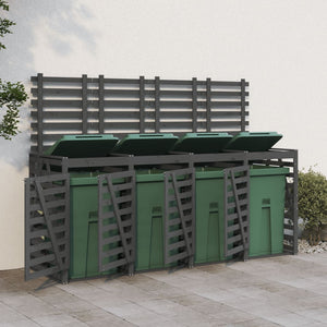 VidaXL Containerberging viervoudig massief grenenhout grijs