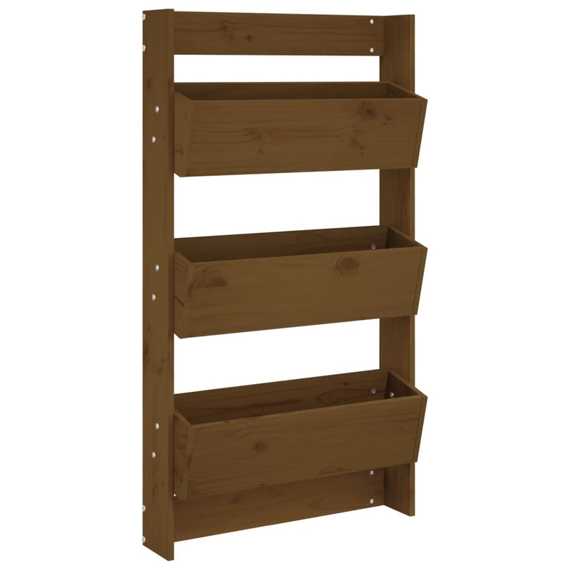 Load image into Gallery viewer, Vidaxl plantenbak wand 3-laags 60x18,5x110 cm grenenhout honingbruin
