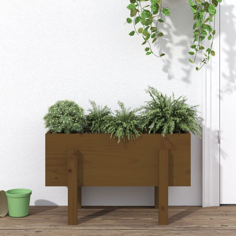 Load image into Gallery viewer, Vidaxl plantenbak 62x30x38 cm massief grenenhout honingbruin
