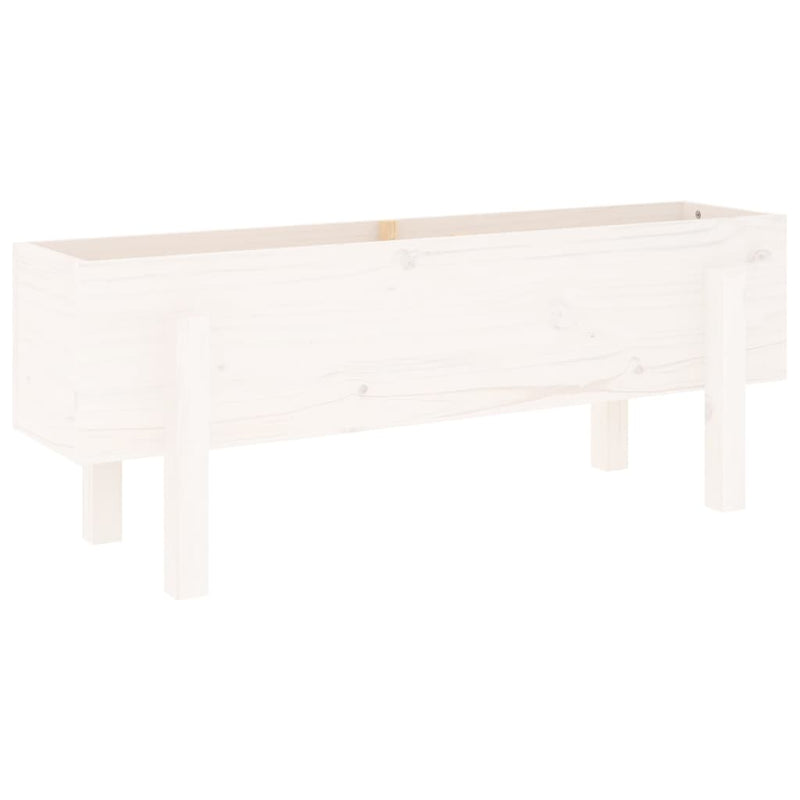 Afbeelding laden in galerijviewer, Vidaxl plantenbak verhoogd 101x30x38 cm massief grenenhout wit
