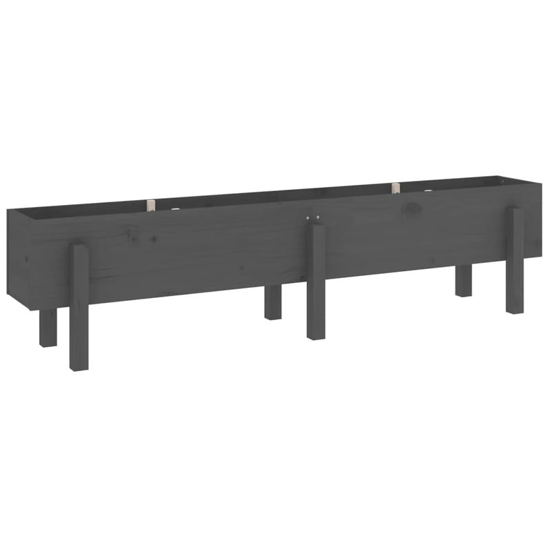 Load image into Gallery viewer, Vidaxl plantenbak verhoogd 160x30x38 cm massief grenenhout grijs
