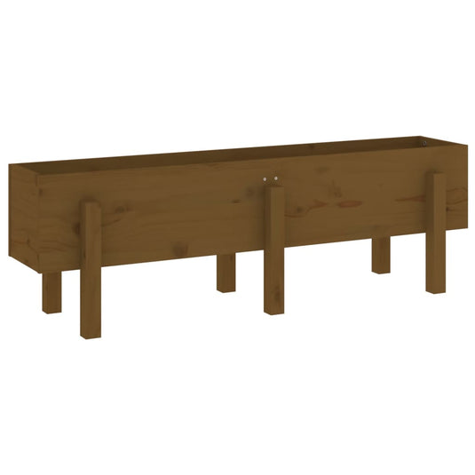 VidaXL Plantenbak verhoogd 121x30x38 cm massief grenenhout honingbruin