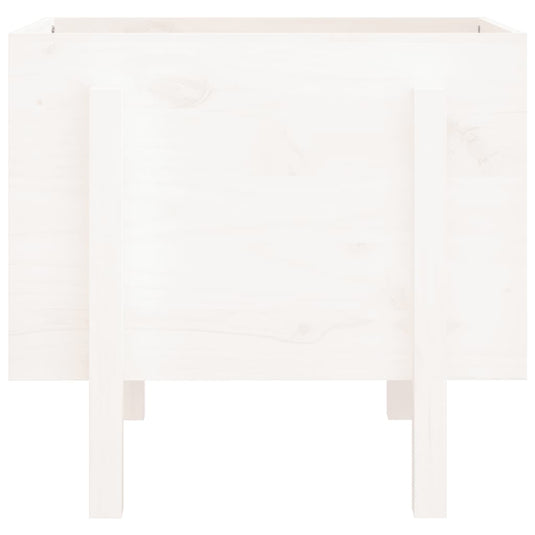 Vidaxl plantenbak 62x50x57 cm massief grenenhout wit