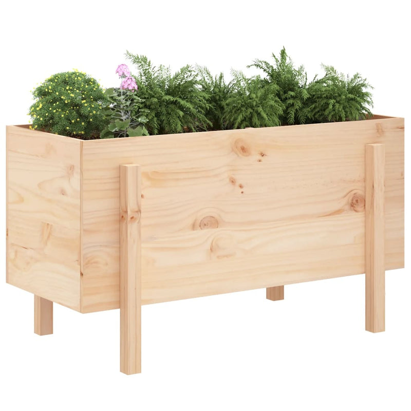 Afbeelding laden in galerijviewer, Vidaxl plantenbak verhoogd 101x50x57 cm massief grenenhout
