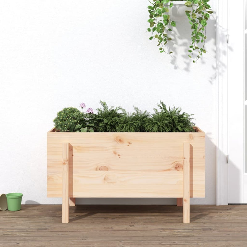 Afbeelding laden in galerijviewer, Vidaxl plantenbak verhoogd 101x50x57 cm massief grenenhout
