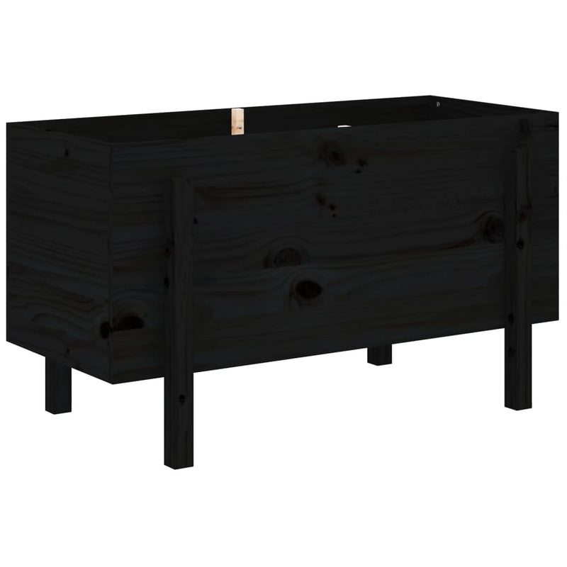 Load image into Gallery viewer, Vidaxl plantenbak verhoogd 101x50x57 cm massief grenenhout zwart
