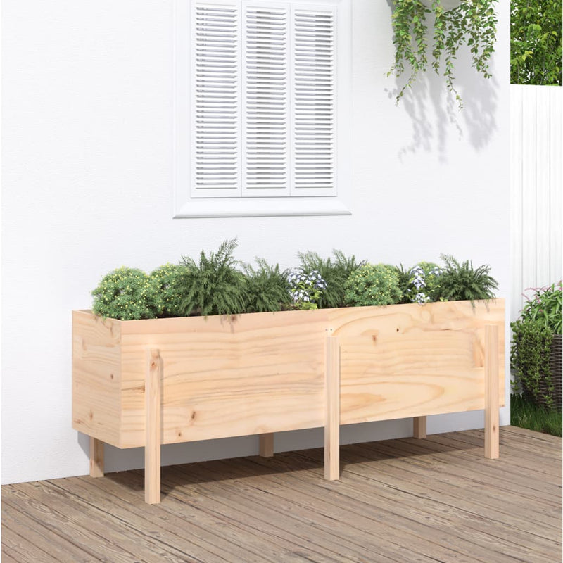 Afbeelding laden in galerijviewer, Vidaxl plantenbak verhoogd 160x50x57 cm massief grenenhout
