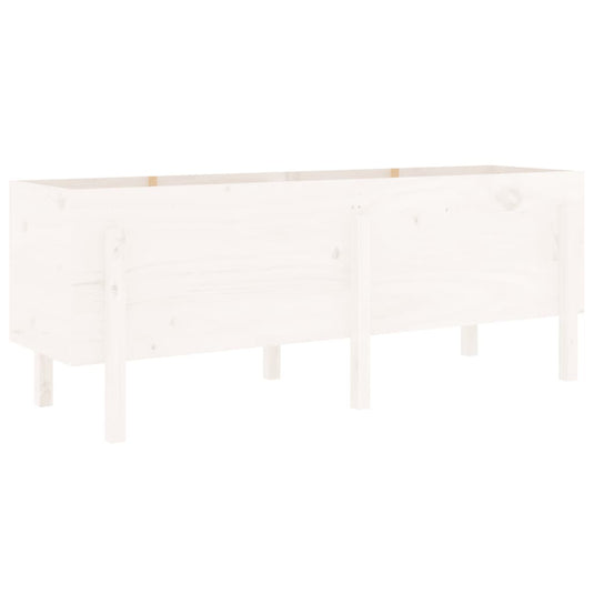 Vidaxl plantenbak verhoogd 160x50x57 cm massief grenenhout wit