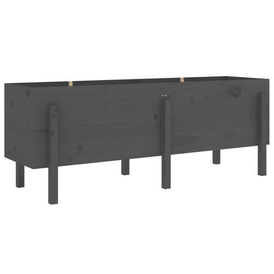 Vidaxl plantenbak verhoogd 160x50x57 cm massief grenenhout grijs