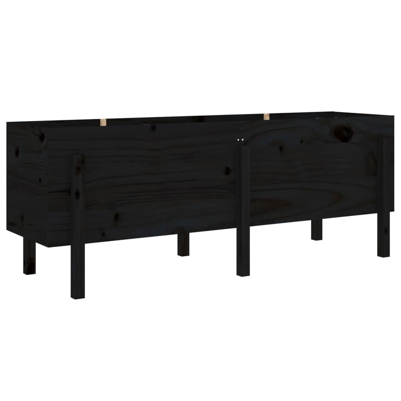 Load image into Gallery viewer, Vidaxl plantenbak verhoogd 160x50x57 cm massief grenenhout zwart
