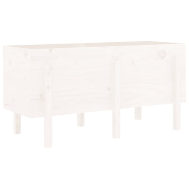 Vidaxl plantenbak verhoogd 121x50x57 cm massief grenenhout wit