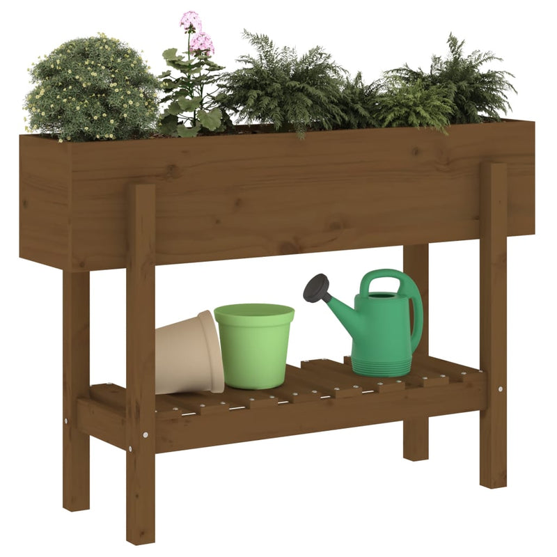 Load image into Gallery viewer, Vidaxl plantenbak verhoogd 101x30x69 cm massief grenenhout honingbruin

