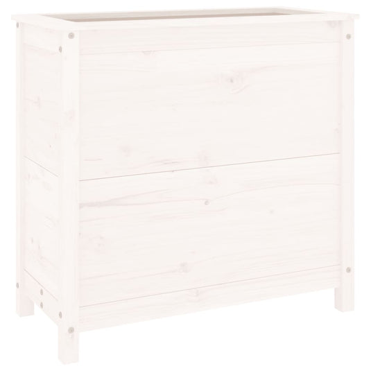 Vidaxl plantenbak 82,5x40x78 cm massief grenenhout wit