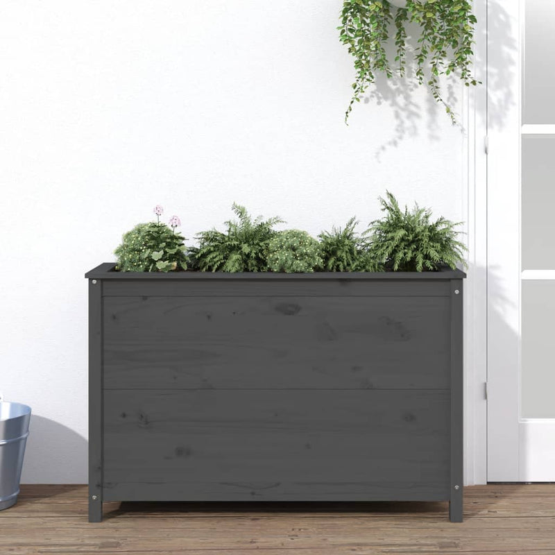 Load image into Gallery viewer, Vidaxl plantenbak verhoogd 119,5x40x78 cm massief grenenhout grijs
