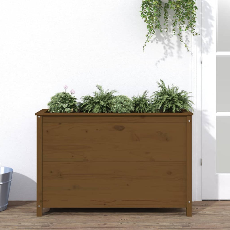 Load image into Gallery viewer, Vidaxl plantenbak verhoogd 119,5x40x78 cm massief grenen honingbruin
