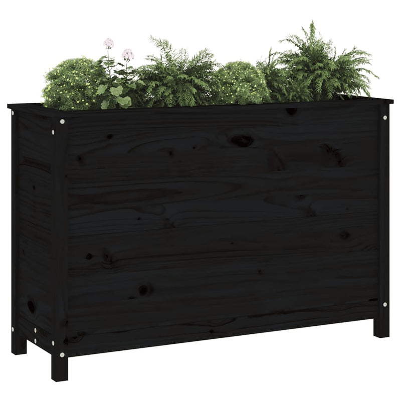 Load image into Gallery viewer, Vidaxl plantenbak verhoogd 119,5x40x78 cm massief grenenhout zwart
