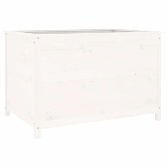 Vidaxl plantenbak verhoogd 119,5x82,5x78 cm massief grenenhout wit