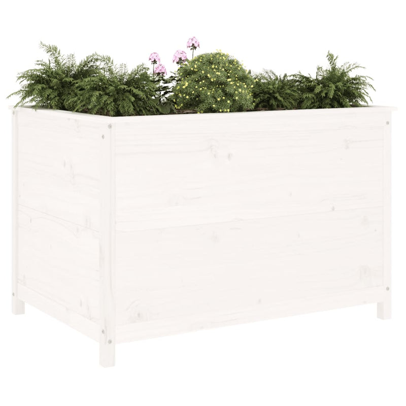 Load image into Gallery viewer, Vidaxl plantenbak verhoogd 119,5x82,5x78 cm massief grenenhout wit
