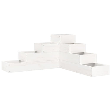 Vidaxl plantenbak 4-laags 80,5x79x36 cm massief grenenhout wit