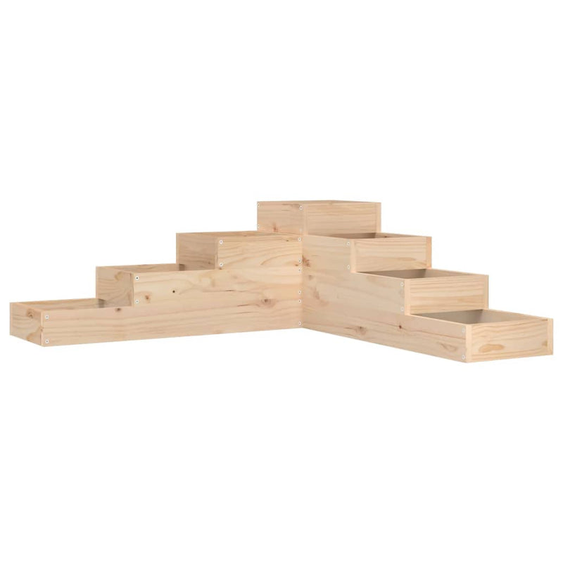 Afbeelding laden in galerijviewer, Vidaxl plantenbak 4-laags 106x104,5x36 cm massief grenenhout
