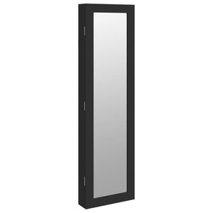 Vidaxl sieradenkast met spiegel wandgemonteerd 30x8,5x106 cm zwart