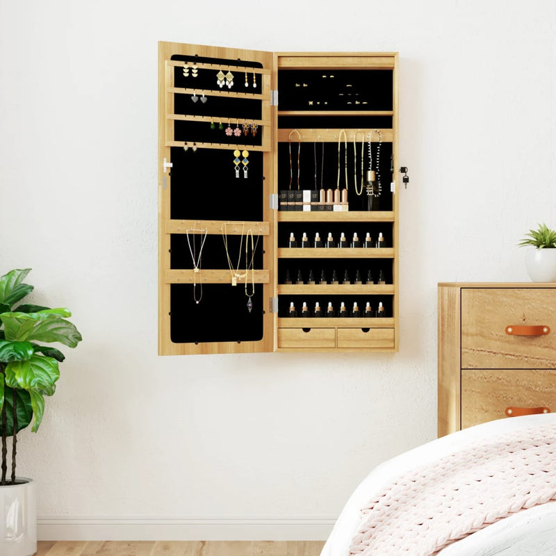 Load image into Gallery viewer, Vidaxl sieradenkast met spiegel en led wandgemonteerd
