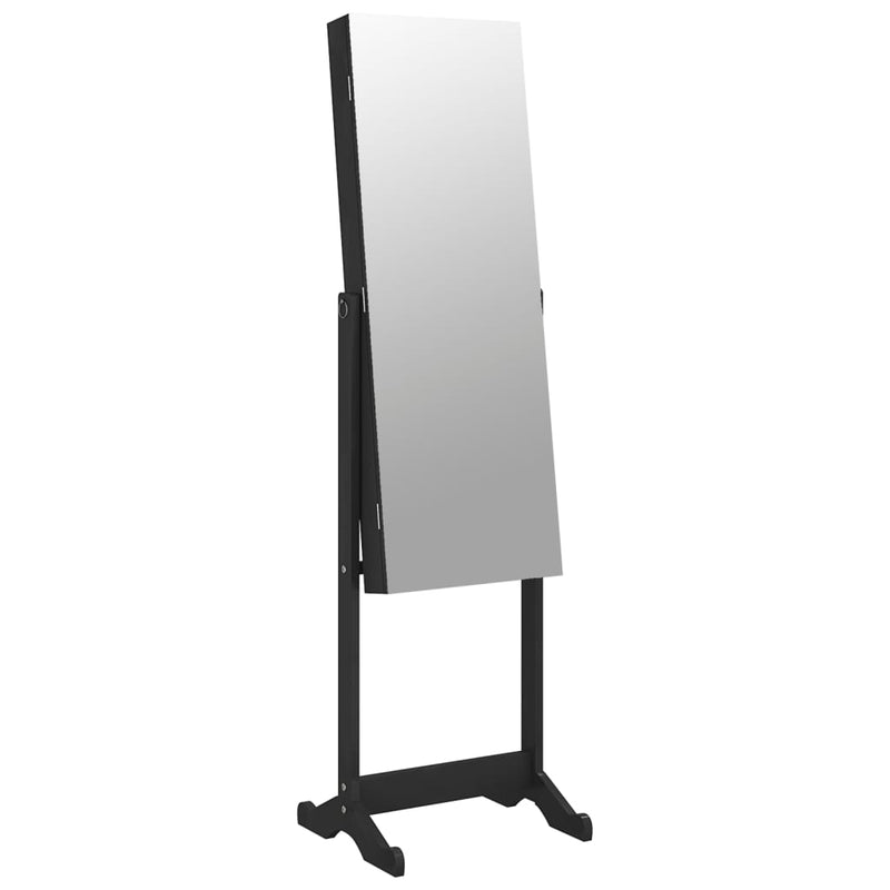 Load image into Gallery viewer, Vidaxl sieradenkast met spiegel vrijstaand 42x38x152 cm zwart
