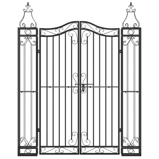 Vidaxl poort 121x8x150 cm smeedijzer zwart