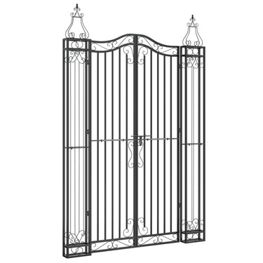 Vidaxl poort 121x8x180 cm smeedijzer zwart